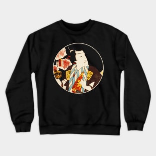 Kabuki Actor As Samurai Warrior With Brown Robe #20 Crewneck Sweatshirt